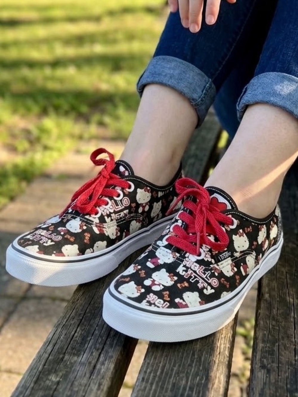 Vans Kids Hello Kitty Black Sneakers Sz 12